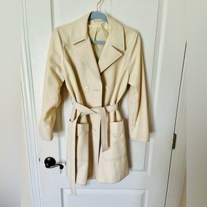 Vintage 1970s Cream Colored Trench Coat